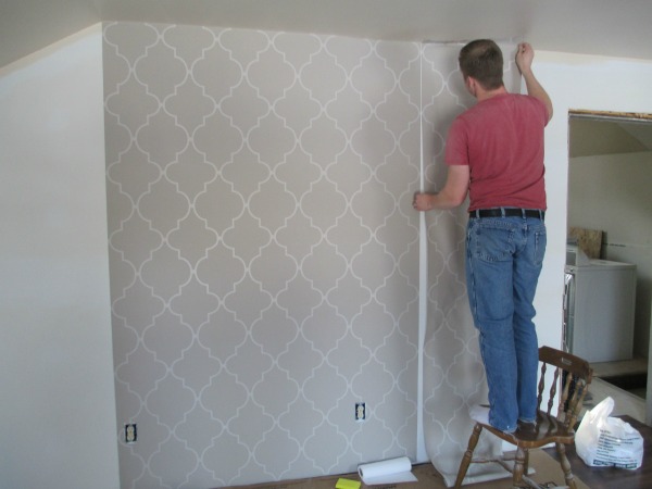 Wallpapering the Master Bedroom